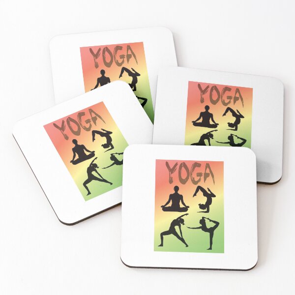 Item preview, Yoga Pose Multi Green and Orange Pastels designed and sold by SadSacDesigns.