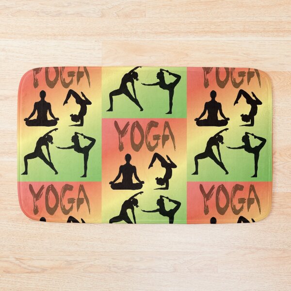 Item preview, Yoga Pose Multi Green and Orange Pastels designed and sold by SadSacDesigns.