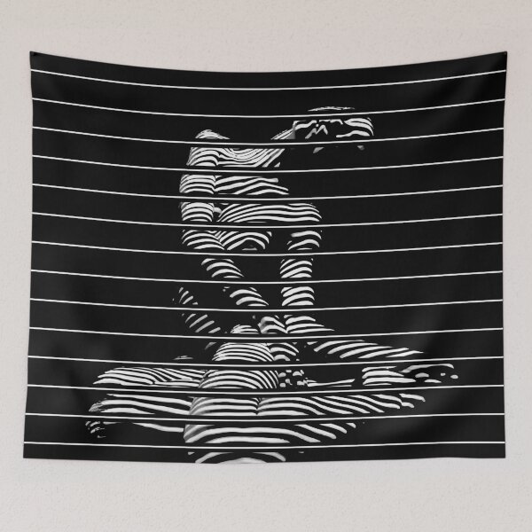 Item preview, WOMAN SILHOUETTE YOGA THROUGH A SHADE CURTAIN designed and sold by johnnyssandart.