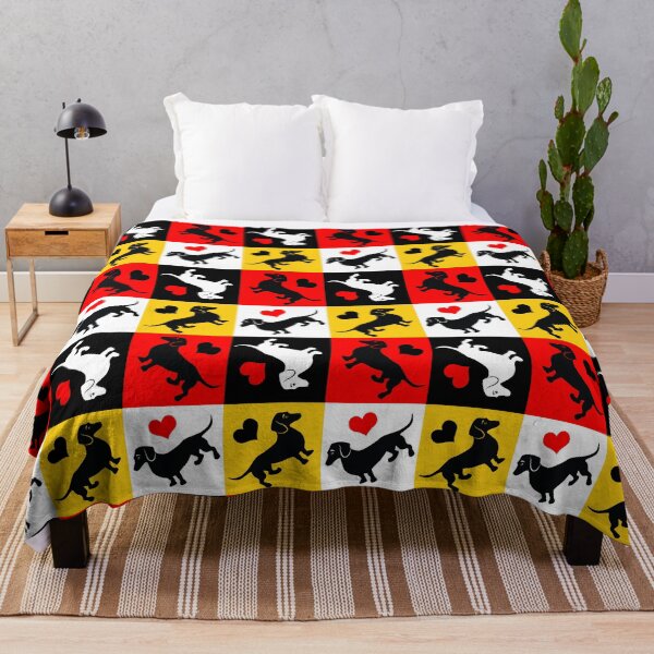 Item preview, Dachshunds and Hearts Gingham Check Pattern designed and sold by AntiqueImages.