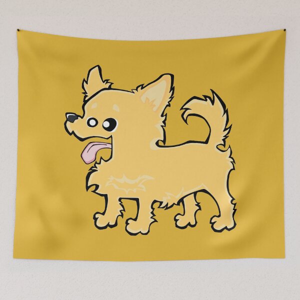 Item preview, Chihuahua - Long Hair - Cream (Full Body) YELLOW BG designed and sold by TheChicken.