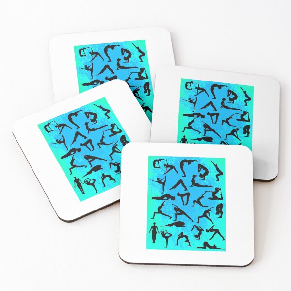Item preview, Yoga Pose Multi Blue Tones designed and sold by SadSacDesigns.