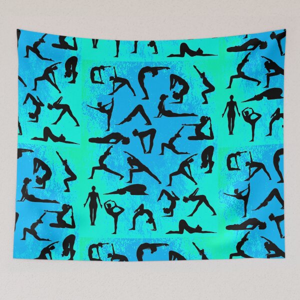 Item preview, Yoga Pose Multi Blue Tones designed and sold by SadSacDesigns.