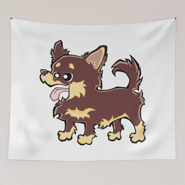 Item preview, Chihuahua - Long Hair - Chocolate (Full Body) WHITE BG designed and sold by TheChicken.