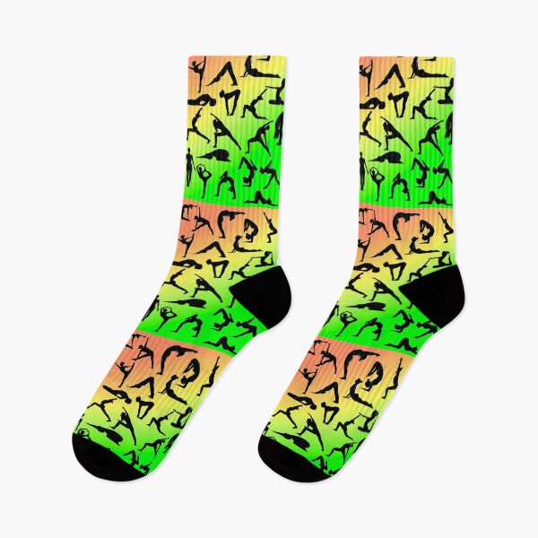 Item preview, Yoga Pose Multi Orange Yellow Green designed and sold by SadSacDesigns.