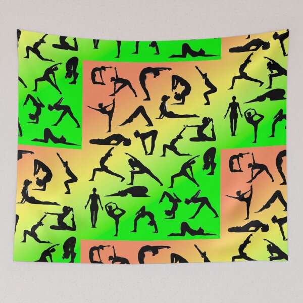 Item preview, Yoga Pose Multi Orange Yellow Green designed and sold by SadSacDesigns.