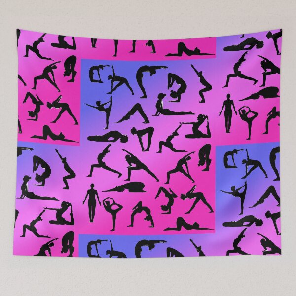 Item preview, Yoga Pose Multi Pink and Purple designed and sold by SadSacDesigns.