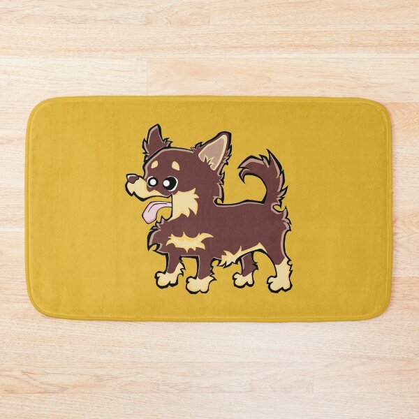 Item preview, Chihuahua - Long Hair - Chocolate (Full Body) YELLOW BG designed and sold by TheChicken.