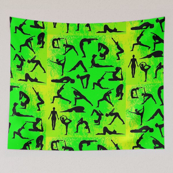 Item preview, Yoga Pose Multi Green and Yellow designed and sold by SadSacDesigns.