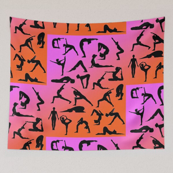 Item preview, Yoga Pose Multi Pink and Orange designed and sold by SadSacDesigns.