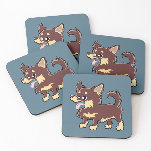 Item preview, Copy of Chihuahua - Long Hair - Chocolate (Full Body) BLUE BG designed and sold by TheChicken.