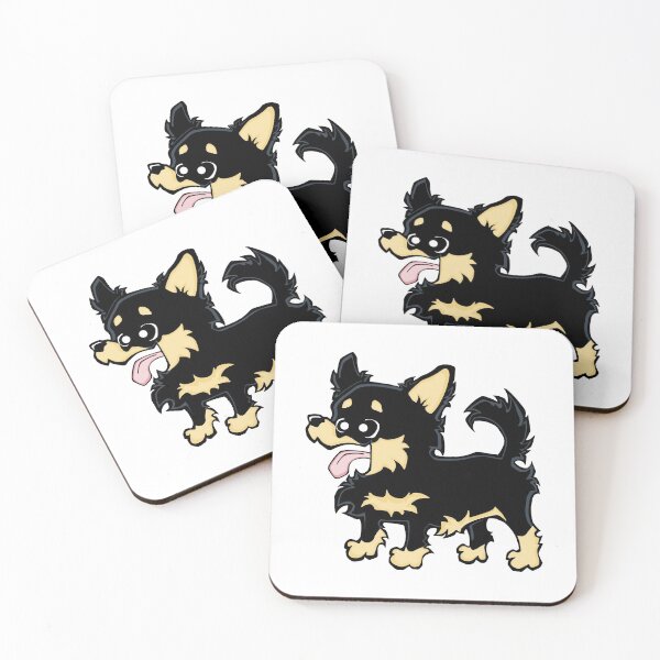 Item preview, Chihuahua - Long Hair - Black (Full Body) WHITE BG designed and sold by TheChicken.