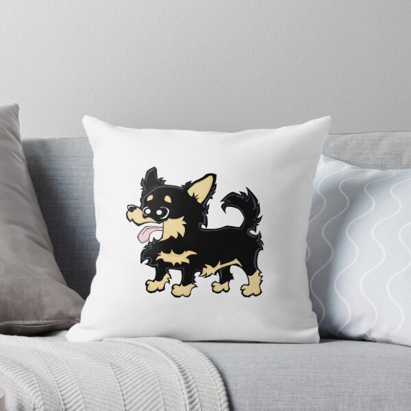 Item preview, Chihuahua - Long Hair - Black (Full Body) WHITE BG designed and sold by TheChicken.