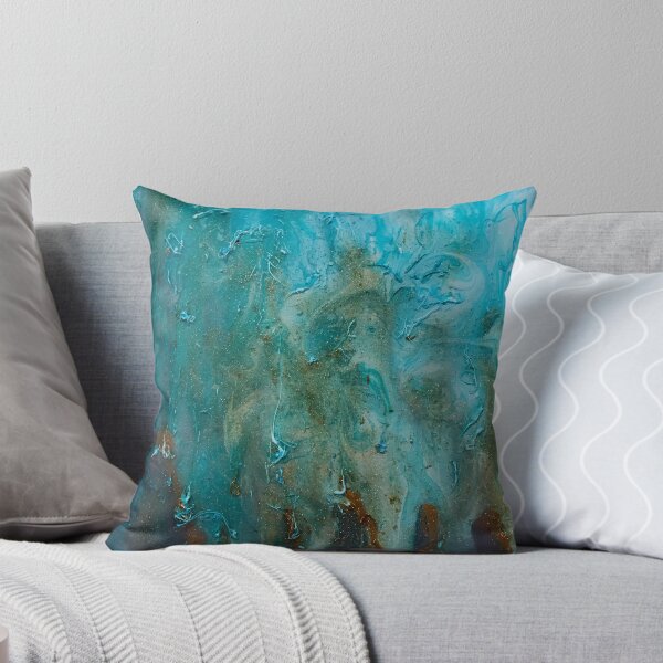 Item preview, Abstract Resin Art turquoise and gold designed and sold by Quick Brown Fox Canada.