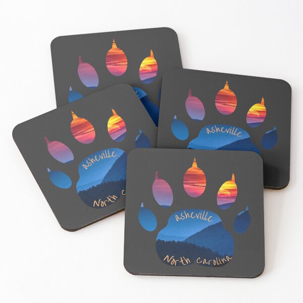 Item preview, Asheville NC Bear Paw Sunset Mountains  designed and sold by Bug & Brush.