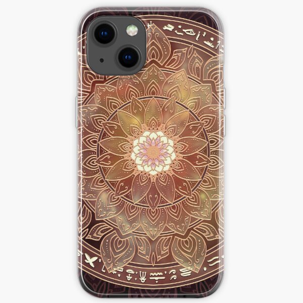 Hieroglyphen Mandala in Rot iPhone Flexible Hülle