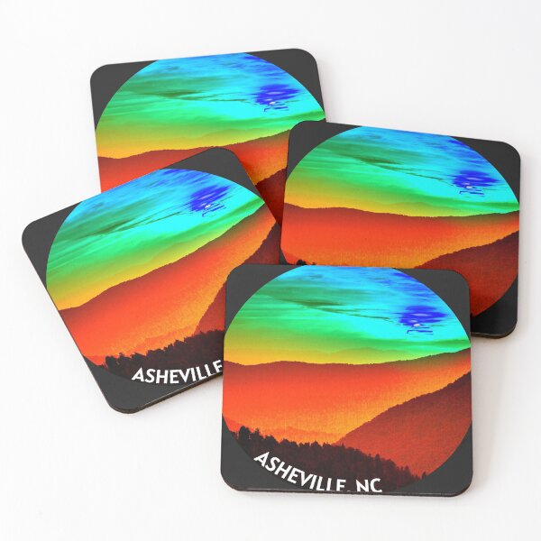 Item preview, Asheville Sunset Mountains Badge designed and sold by Bug & Brush.