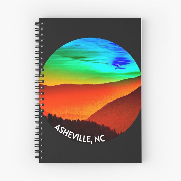 Item preview, Asheville Sunset Mountains Badge designed and sold by Bug & Brush.