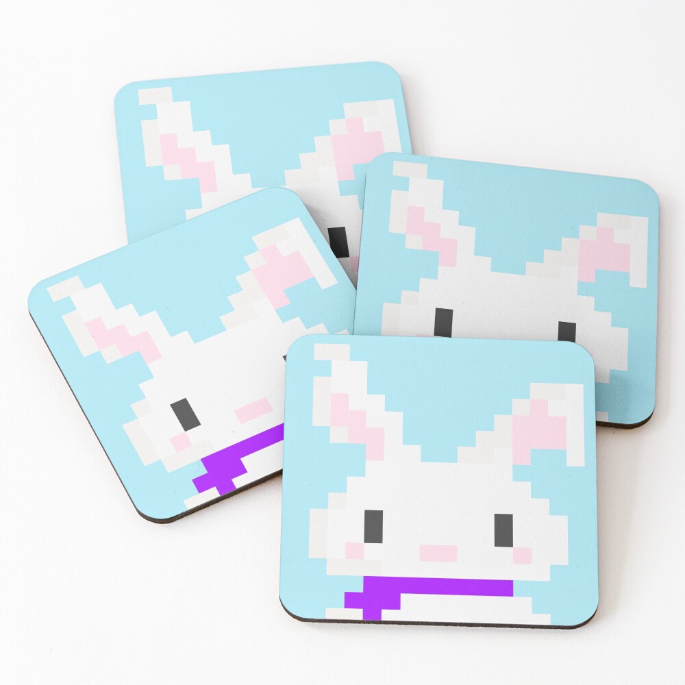 Conejo pixel Posavasos (lote de 4)