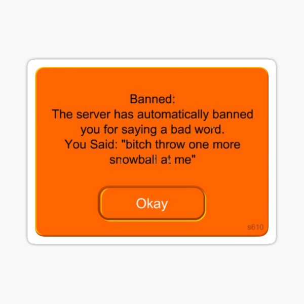 Banned Stickers Redbubble - roblox jailbreak owner suspended banned youtube