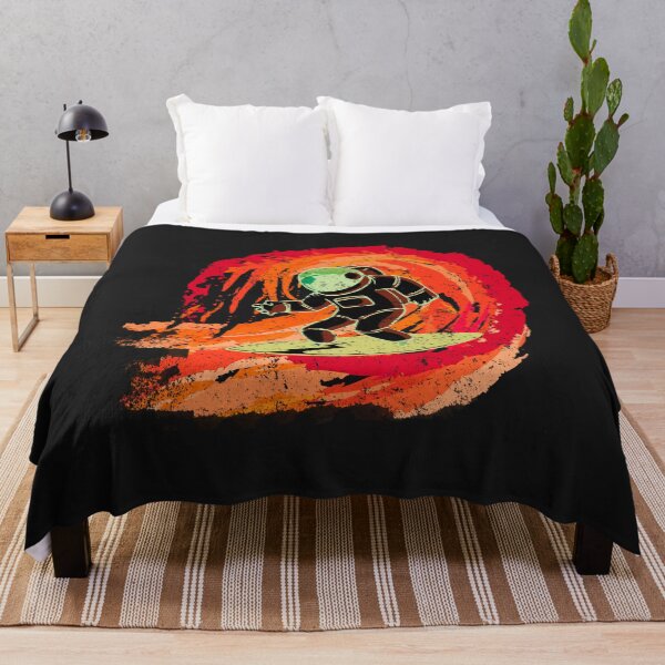 Item preview, Astronaut on surfboard rides a red wave designed and sold by tarek25.