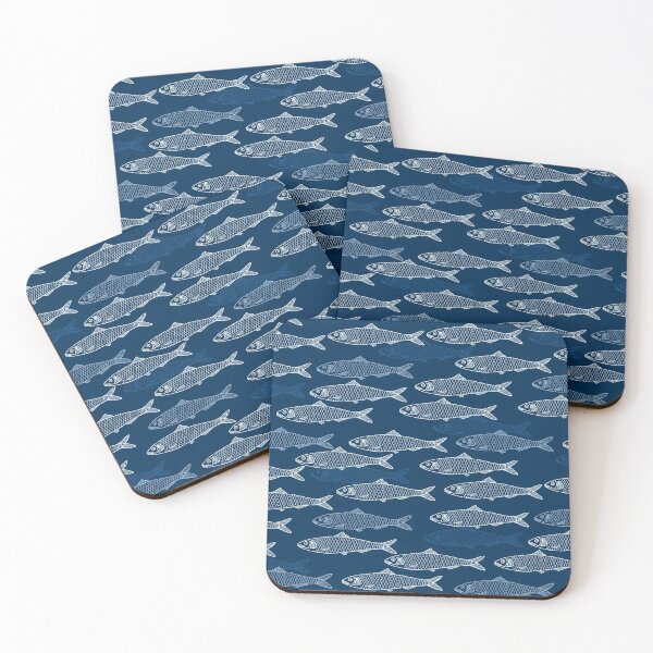 Item preview, Schooling Fish on Dark Blue designed and sold by DasBrooklyn.