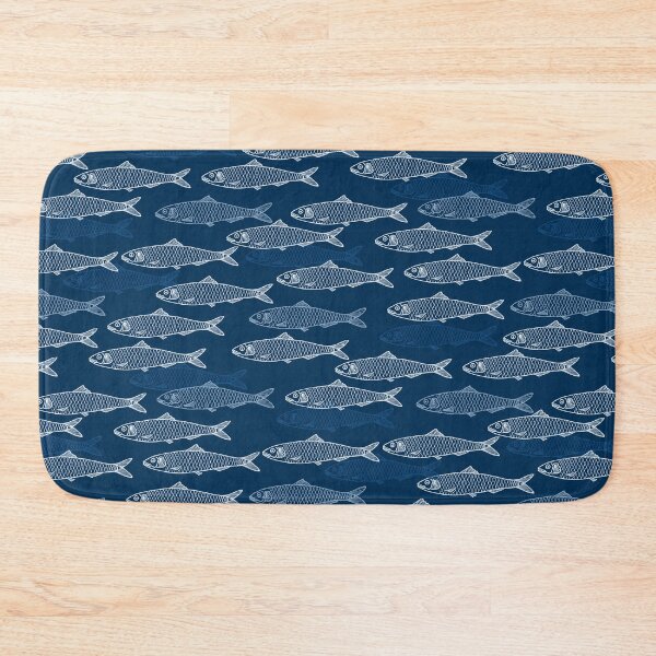Item preview, Schooling Fish on Dark Blue designed and sold by DasBrooklyn.