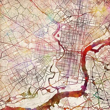 Artwork thumbnail, Philadelphia map by MapMapMaps
