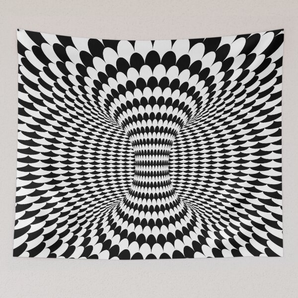 Item preview, Black and White Scales Infinite Wormhole Optical Illusion designed and sold by hyproinc.