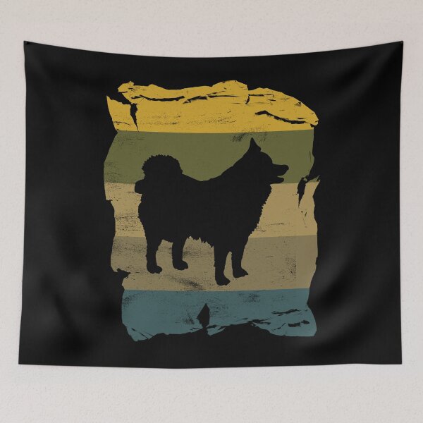 Artikelvorschau, Icelandic Sheepdog Distressed Vintage Retro Silhouette entworfen und verkauft von DoggyStyles.