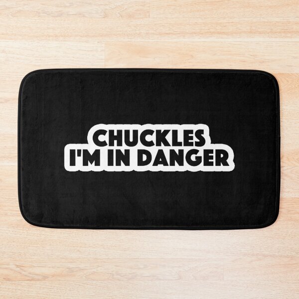 Item preview, Chuckles i'm in danger Popular Meme Speech Mood Sticker black designed and sold by mekx.