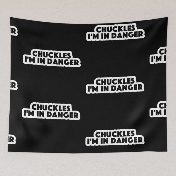 Item preview, Chuckles i'm in danger Popular Meme Speech Mood Sticker black designed and sold by mekx.
