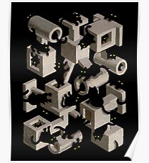 black cat tree optical illusion Poster