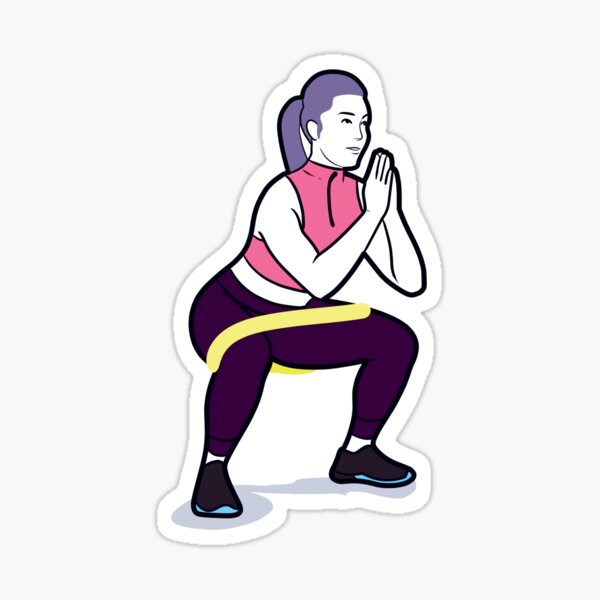Woman doing miniband squats Sticker