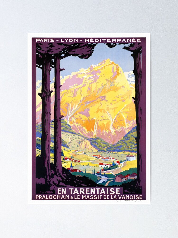 Alternate view of France Vintage Railroad Travel Poster Restored 1920 Poster
