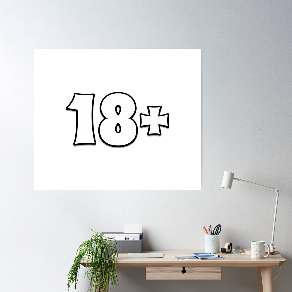 18 plus. Eighteen plus sign. Age restriction symbol. Adult only. Isolated  on white background Stock Vector | Adobe Stock