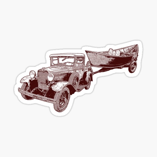 Old School Pick Up & Wood Driftboat Sticker