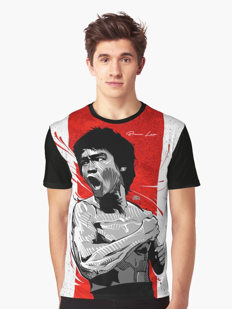 Bruce Lee Front//Back Youth Dragon Print All Over Print T-Shirt