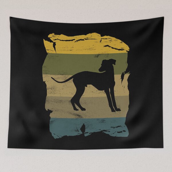 Aperçu de l'œuvre Italian Greyhound Distressed Vintage Retro Silhouette créée et vendue par DoggyStyles.