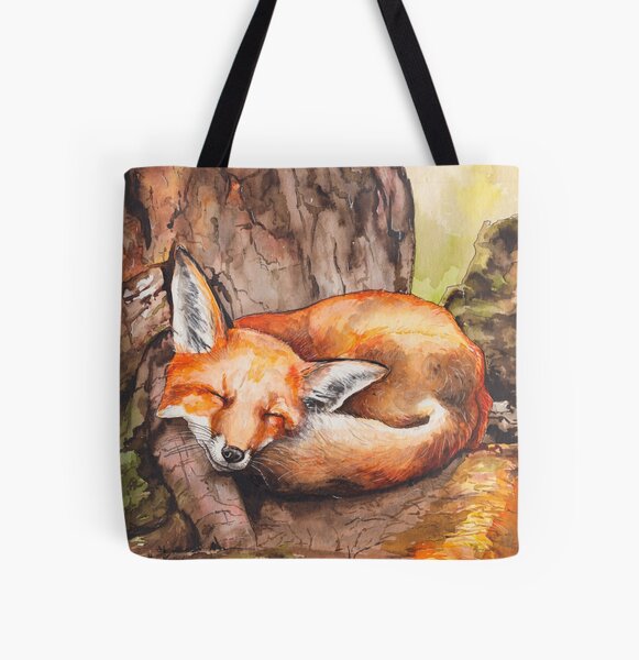 Item preview, Slumbering fox designed and sold by DoraKorenyPaintings.