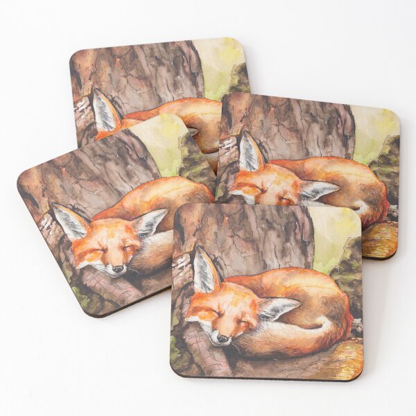 Item preview, Slumbering fox designed and sold by DoraKorenyPaintings.