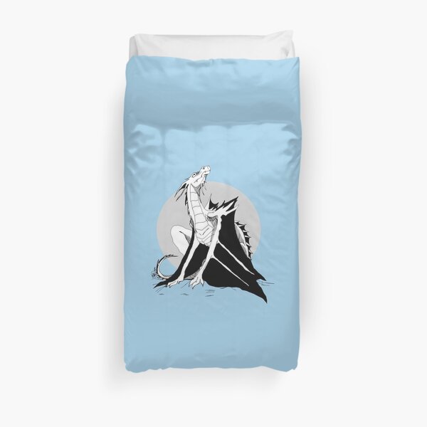 Dragon Looks Skyward Duvet Cover