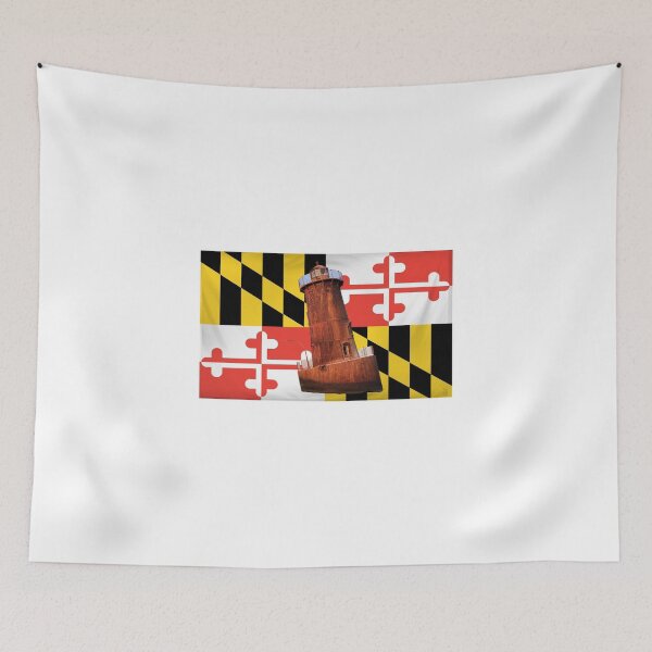 Item preview, Maryland Flag with Lighthouse designed and sold by baybranded.