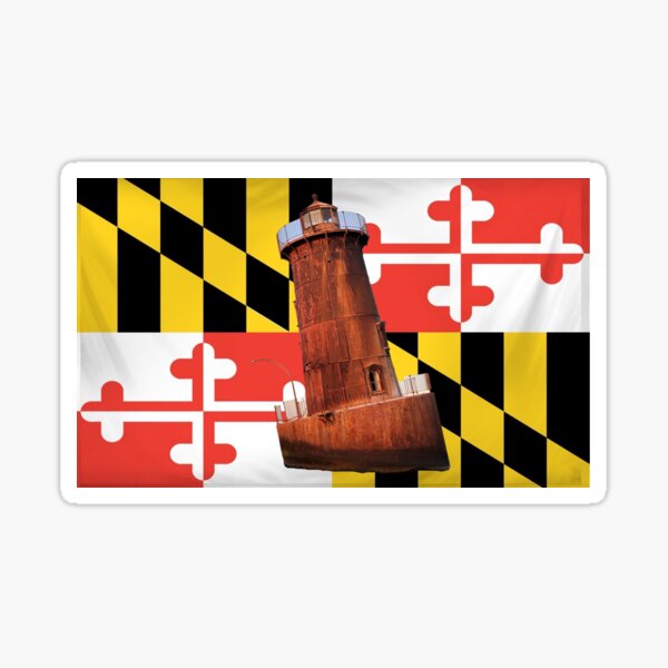 Item preview, Maryland Flag with Lighthouse designed and sold by baybranded.