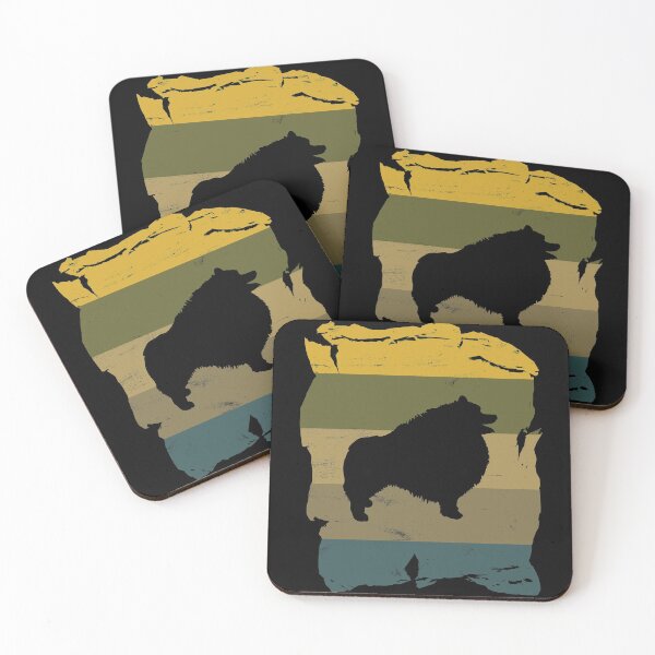 Item preview, Keeshond Distressed Vintage Retro Silhouette designed and sold by DoggyStyles.