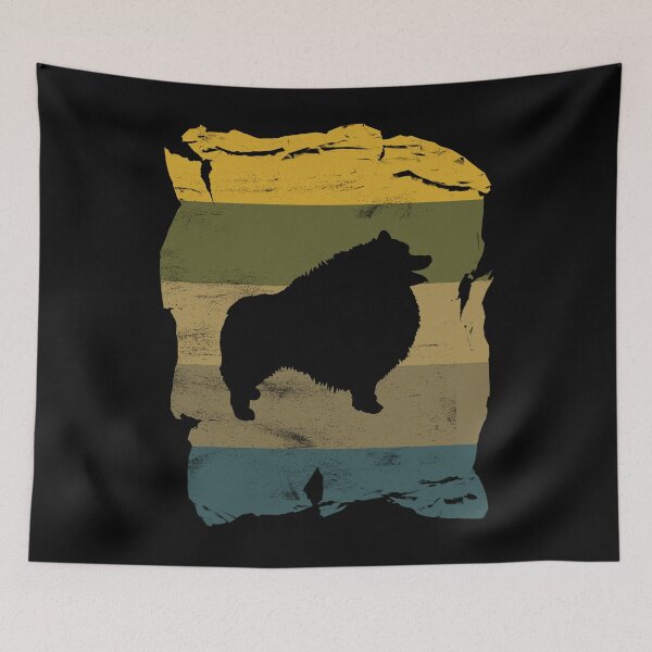 Item preview, Keeshond Distressed Vintage Retro Silhouette designed and sold by DoggyStyles.