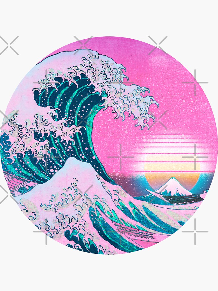 vaporwave-great-wave-off-kanagawa-aesthetic-retro-sunset-sticker-for