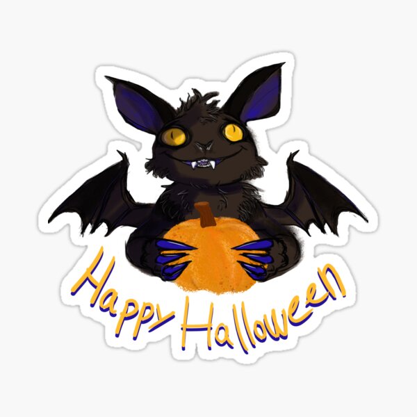 Happy Halloween Bat Sticker