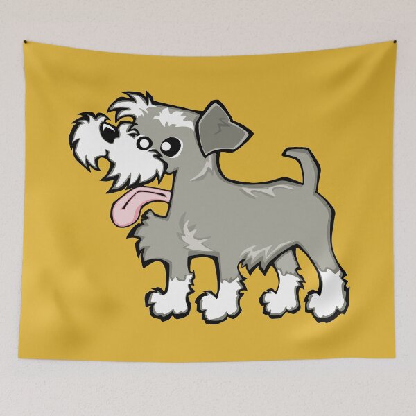 Item preview, Miniature Schnauzer - Salt and Pepper (Full Body) YELLOW BG designed and sold by TheChicken.