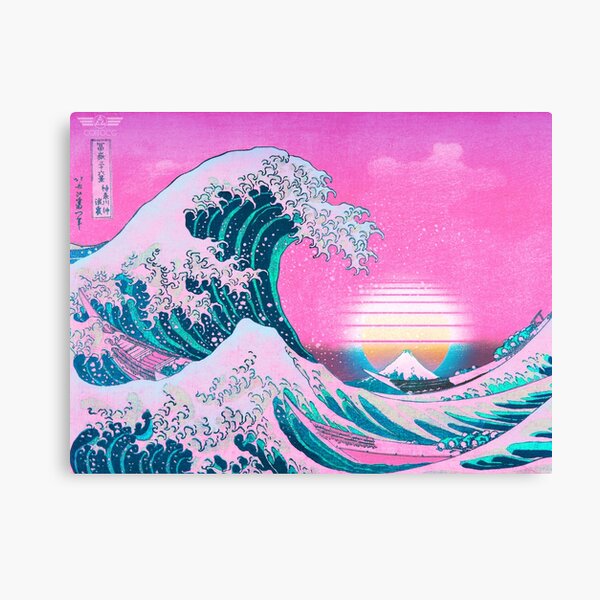 Discover Vaporwave Aesthetic Great Wave Off Kanagawa Retro Sunset | Canvas Print